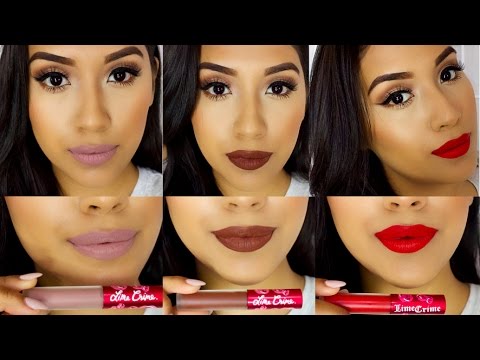 Welp Limecrime Velvetines Review/ Lip Swatches| Cashmere, Salem, Red HL-28