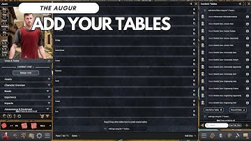 The Augur: Add your tables