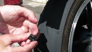 motorcycle tire repair with stop and go kit