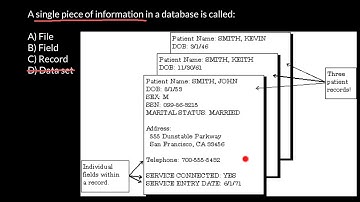 Bioinformatics, definition of:  File, Field, Record, Database