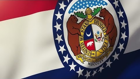 4K missouri flag waving in the wind. Looping sun rises style. Animation loop Stock video