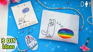 DIY ПЕНАЛ// БЛОКНОТ С НУЛЯ БЕЗ КЛЕЯ// БРЕЛОК НА РЮКЗАК// 3 ЛЕГКИХ DIY с Simon's Cat DIY ПЕНАЛ// БЛОКНОТ С НУЛЯ БЕЗ КЛЕЯ// БРЕЛОК НА РЮКЗАК// 3 ЛЕГКИХ DIY с Simon's Cat