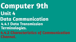 Computer 9th. Data Communication.