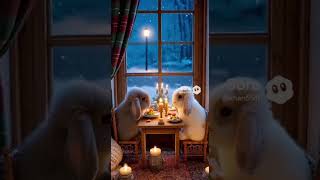 Romantic goals 🐰❤️🐰#HomeSecurity #FunnyAnimals #Rabbits #WinterCozy #Sora2 #Shorts