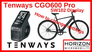 How to change settings on the SW102 e-bike display | Tenways CGO600 Pro