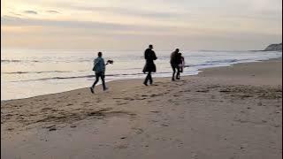 ALESSANDRA LIU getting chased down the beach on my first short film!