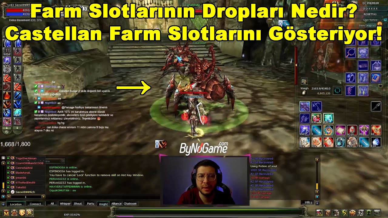 Pwnage - Sadece Kale Sahibinin Farm Yapabildiği Slotları İnceleyip Droplarını Söylüyor Knight Online