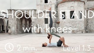Shoulder Stand on Knees | Quick & Easy AcroYoga Tutorial (Level 1.3)