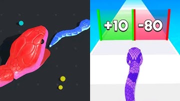 Snake Clash vs Snake Run Race Satisfying ASMR Gameplay (Android,ios) (New Update)