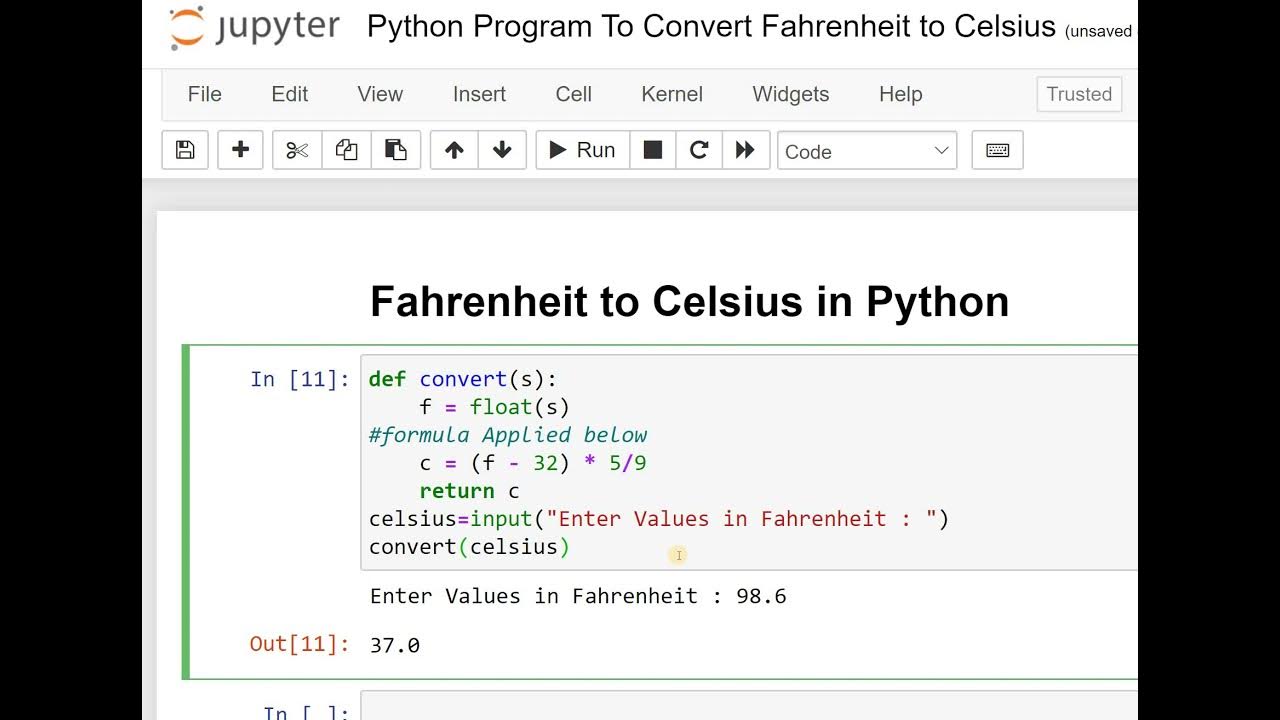 Fahrenheit to Celsius in Python - YouTube