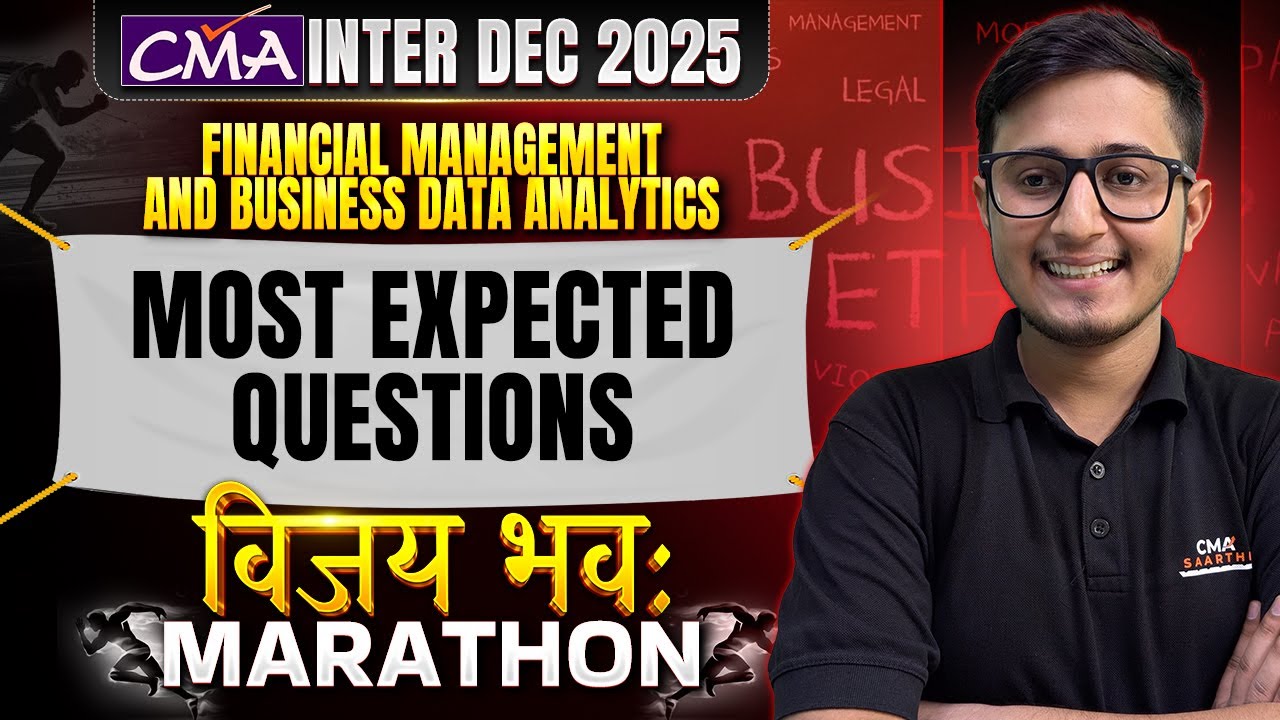 CMA Inter FM BDA Marathon | Most Expected Questions | विजय भव: | CMA ...