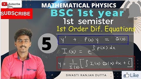 1st Order Differential Equations///Bsc 1st semester Mathematical physics//swasti