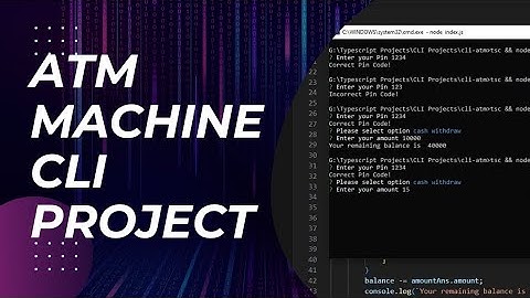 🏧 ATM machine cli project in typescript #atm #typescript
