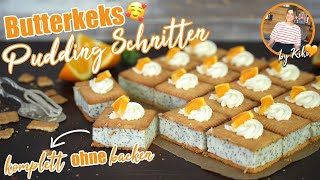 Leckerste Butterkeks-Puddingschnitten mit Mohn & Orange - auf die schnelle und einfache Art