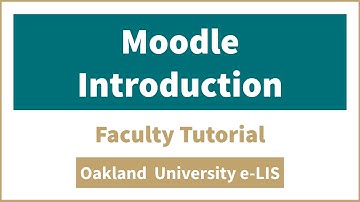 Moodle Introduction - Faculty Tutorial