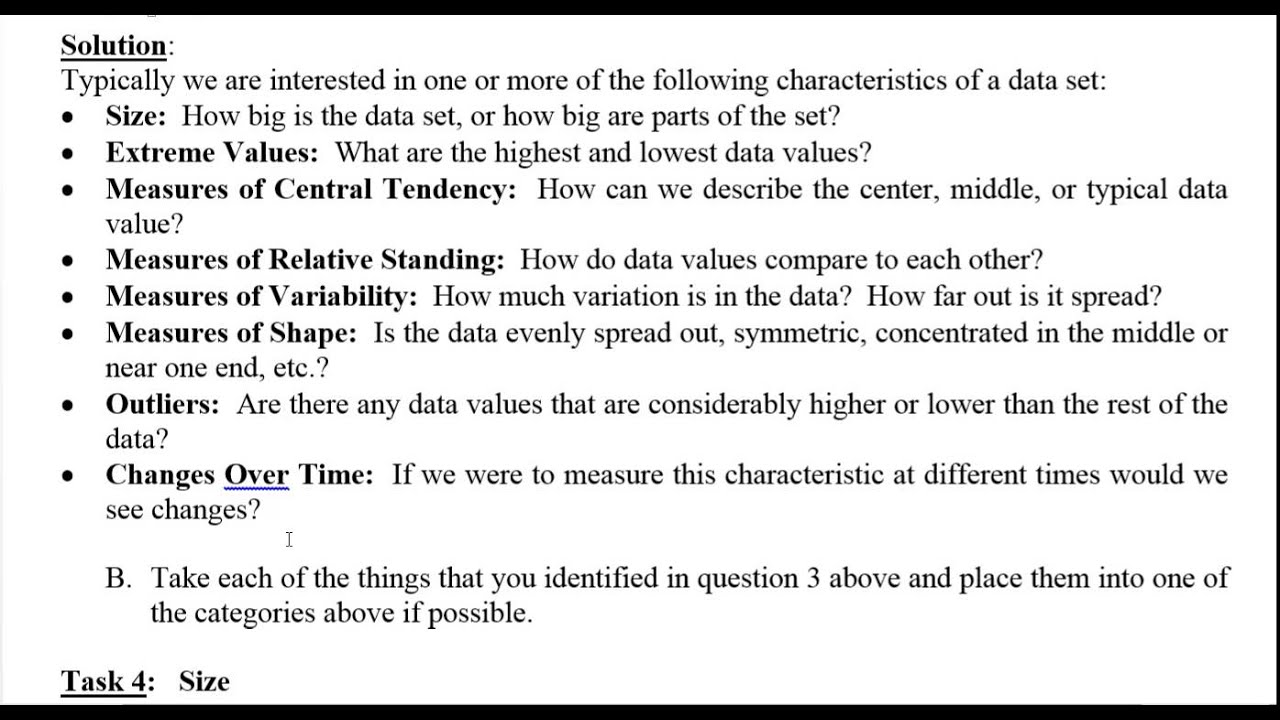 Statistics 1.3.4 Measures of Size and Relative Standing Exercises A ...