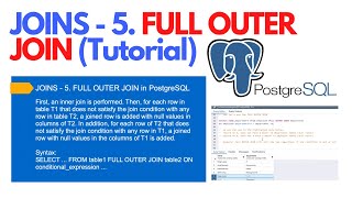 JOINS - 5. FULL OUTER JOIN in PostgreSQL | Tutorial #ezettutorial #postgresql