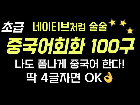 <strong>네이티브처럼</strong> 술술 중국어회화100구 | 초급 딱 4글자면 오케이 네글자 중국어