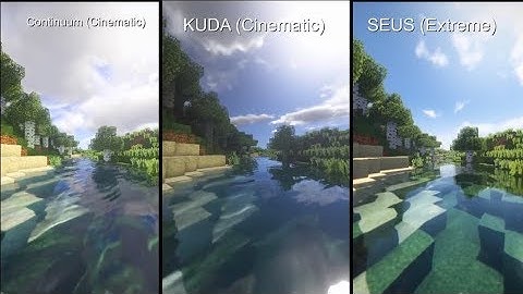 Minecraft Shaders (Side-by-side Comparasion) | Continuum vs KUDA vs SEUS | Minecraft 1.12