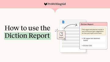 How to use the Diction Report