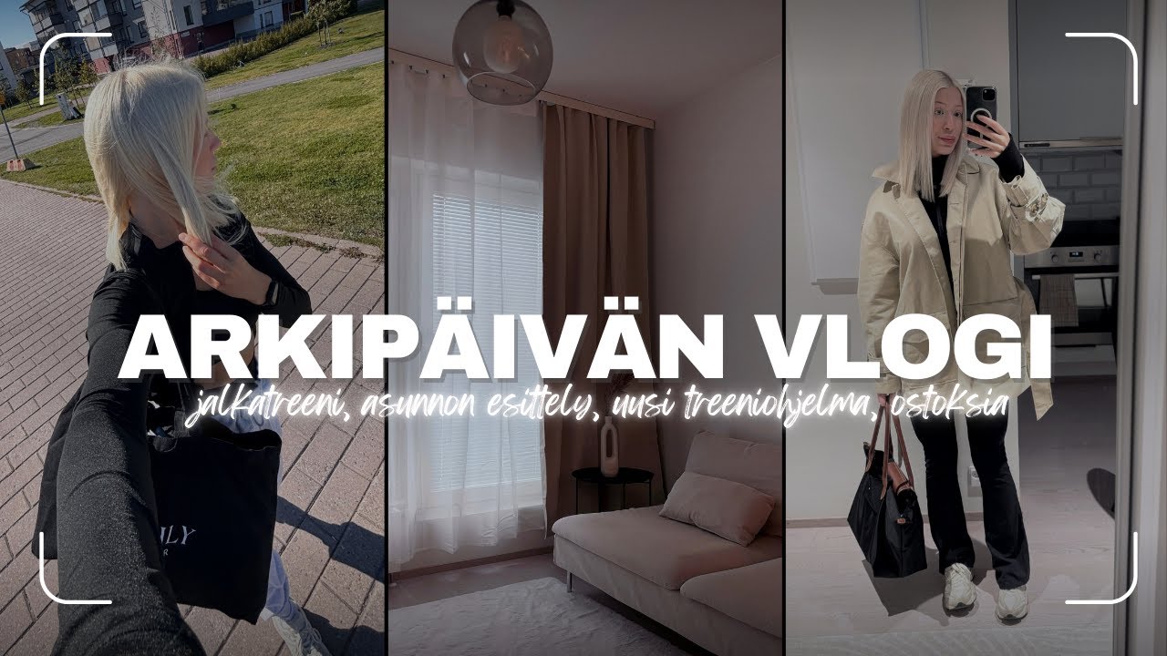 ARKIPÄIVÄN VLOGI - asunnon esittely, jalkatreeni, ostoksia, muutoksia treeniohjelmaan? 🤩💕✨