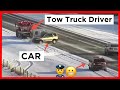 Winter weather: Car crashes into tow driver in front of police