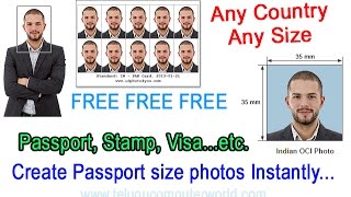 Create your own passport size photo online for free(If you feel this video is useful, Please share it with your friends on Facebook. Please Subscribe... Computer in Telugu, Computer Tips in Telugu, Telugu ..., 2014-09-08T00:40:03.000Z)