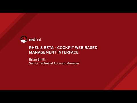 RHEL 8 Beta - Web Console (Cockpit) Interface Overview