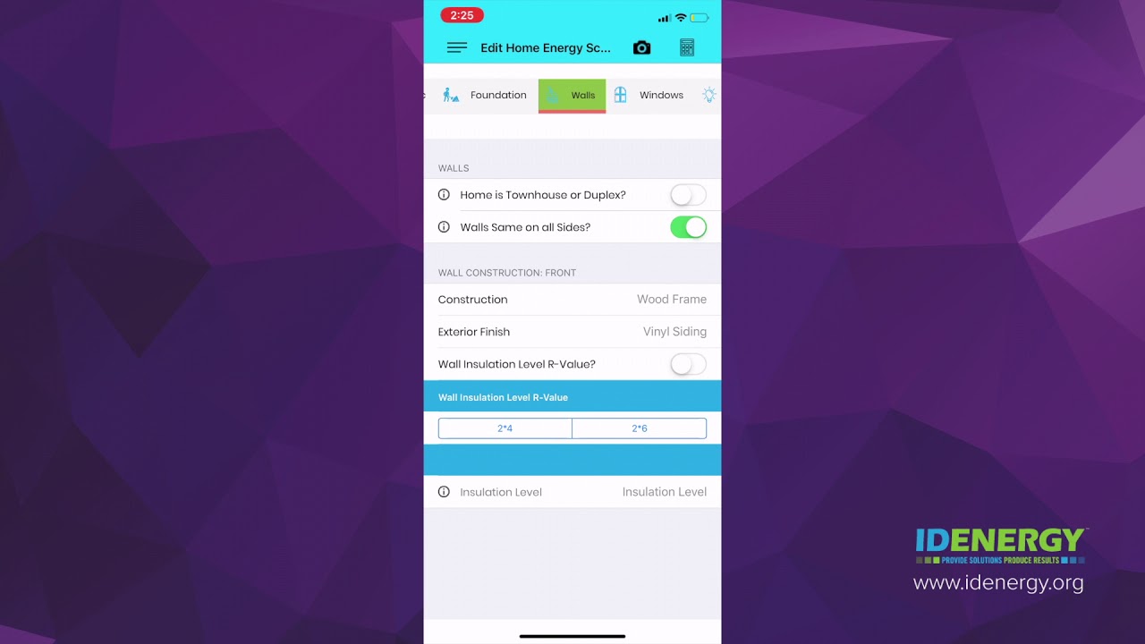 Exterior Wall R - Value Calculator - Home Energy Score iOS App