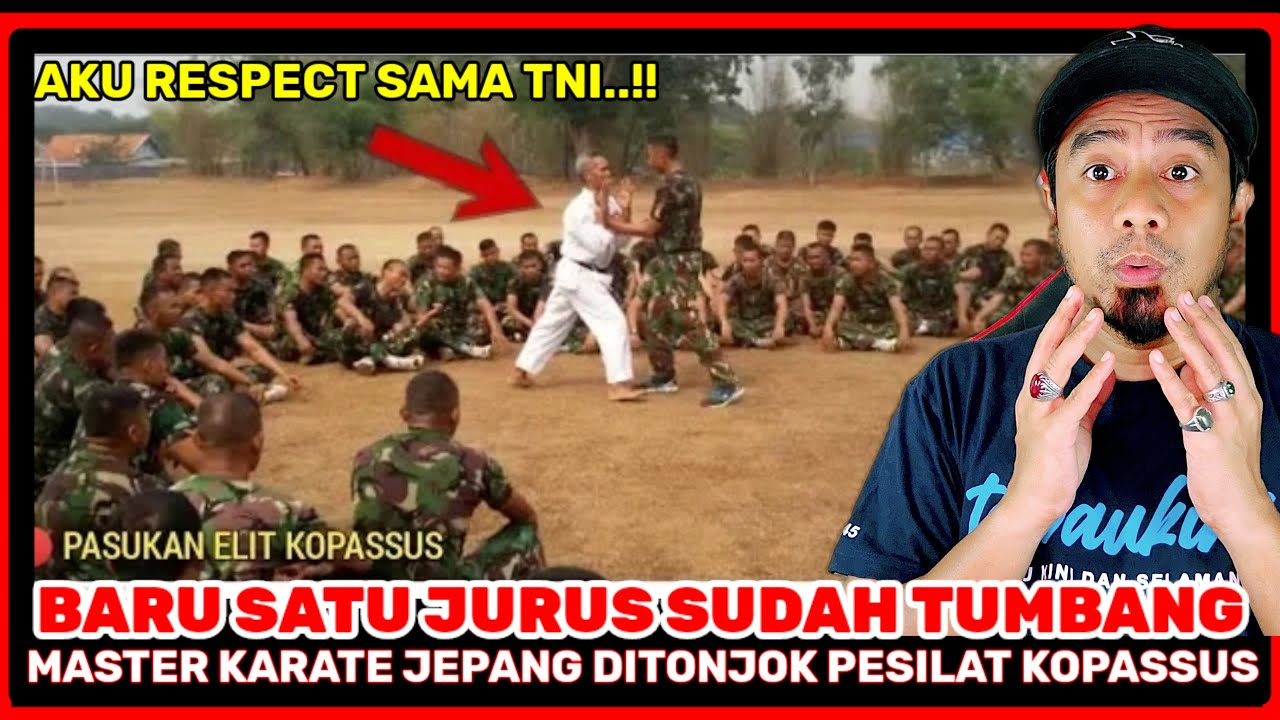 MENGEJUTKAN‼️MASTER KARATE JEPANG KENA TONJOK PESILAT  KOPASSUS,Baru 1 Jurus suda tumbang 🇲🇾Reaction