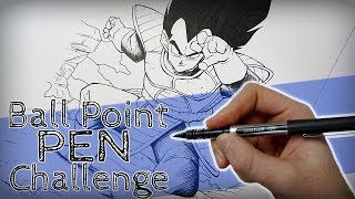 Ball Point Pen Challenge - Vegeta | NO ERASER