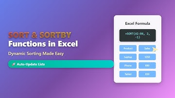 Excel SORT & SORTBY Functions: Dynamic Sorting Made Easy!