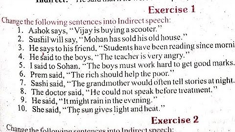 Excellent Grammar Class 10 Indirect Exercise 1,2,3, and 4 solved by Ramesh Sir / Assertive