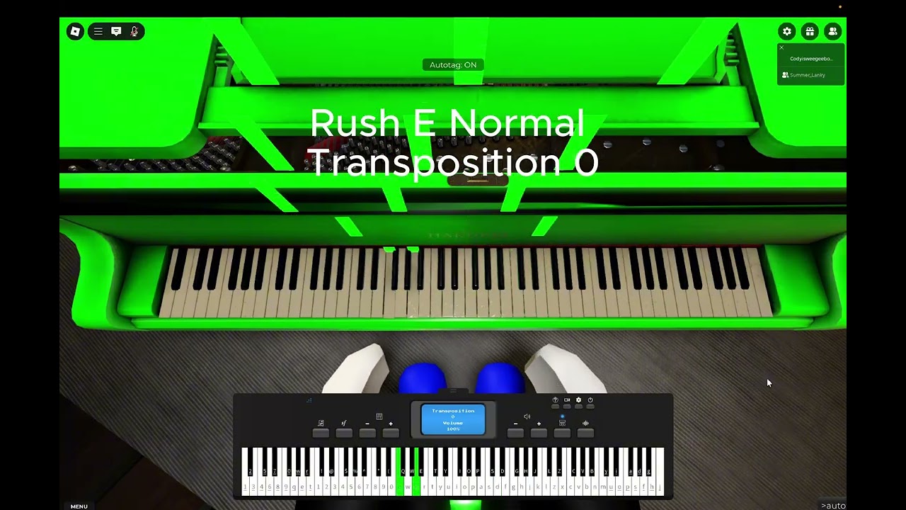 Rush E Playable Roblox Piano YouTube 