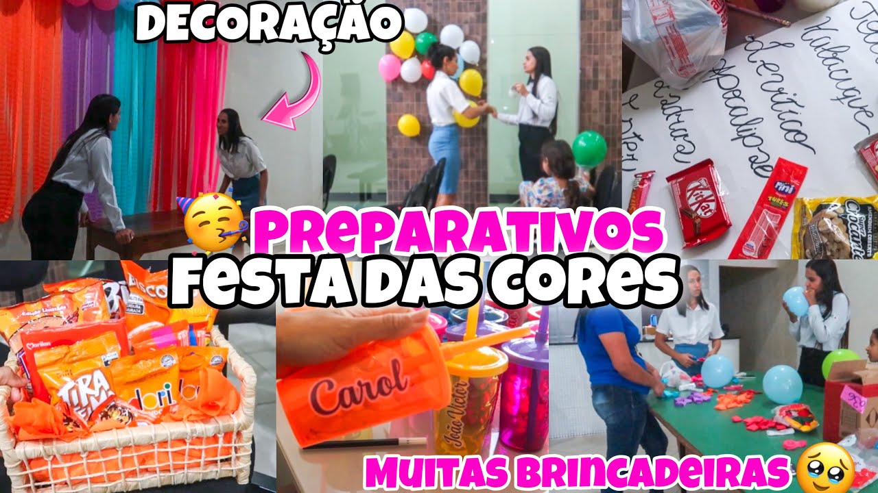 PREPARATIVOS PARA FESTA DAS CORES | DECORAÇÃO FÁCIL E ECONÔMICA | VÁRIAS BRINCADEIRAS 😍🥳