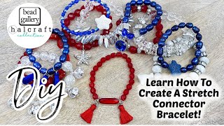 Learn how to create a stretch bracelet with a center connector!