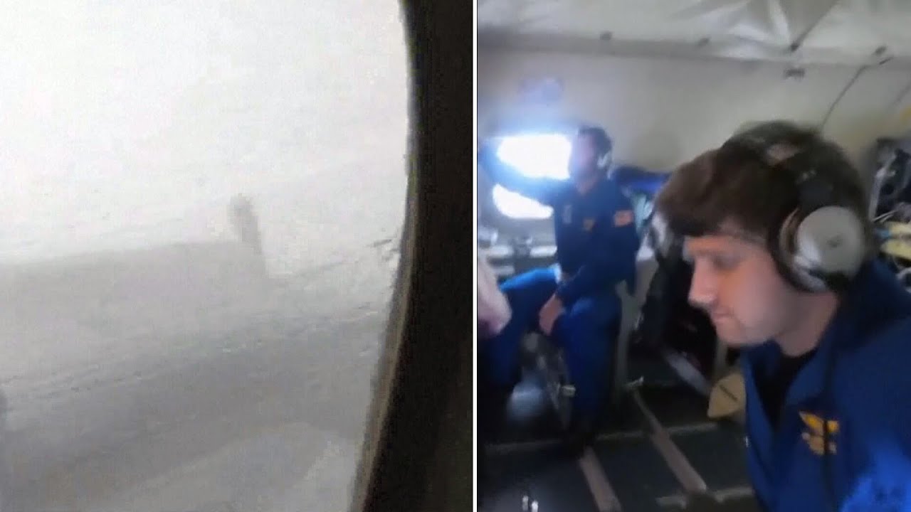NOAA aircraft has bumpy ride flying through Hurricane Milton - YouTube
