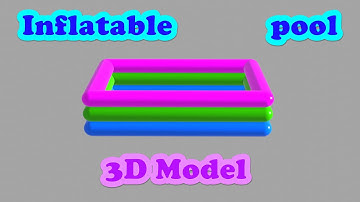 Inflatable pool outdoor 3D model. Created in Blender.