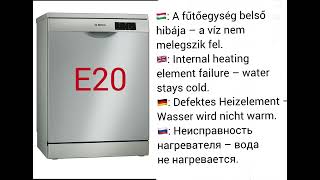 🔧 Bosch Dishwasher Error E20 – How to Fix | Heating Element Failure | (EN, HU, DE, RU) | Help4Error