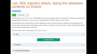 SQL injection attack, listing the database contents on Oracle