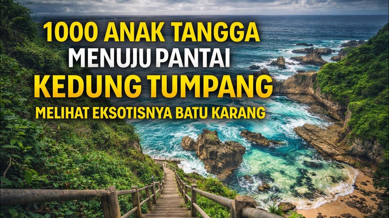 Dasar Pantai Kedung Tumpang Melewati 1000 Anak Tangga Melihat Eksotisnya Batu Karang