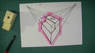 2-point perspective stepped block