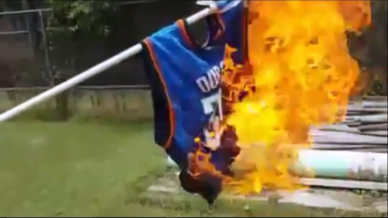 burning kevin durant jerseys