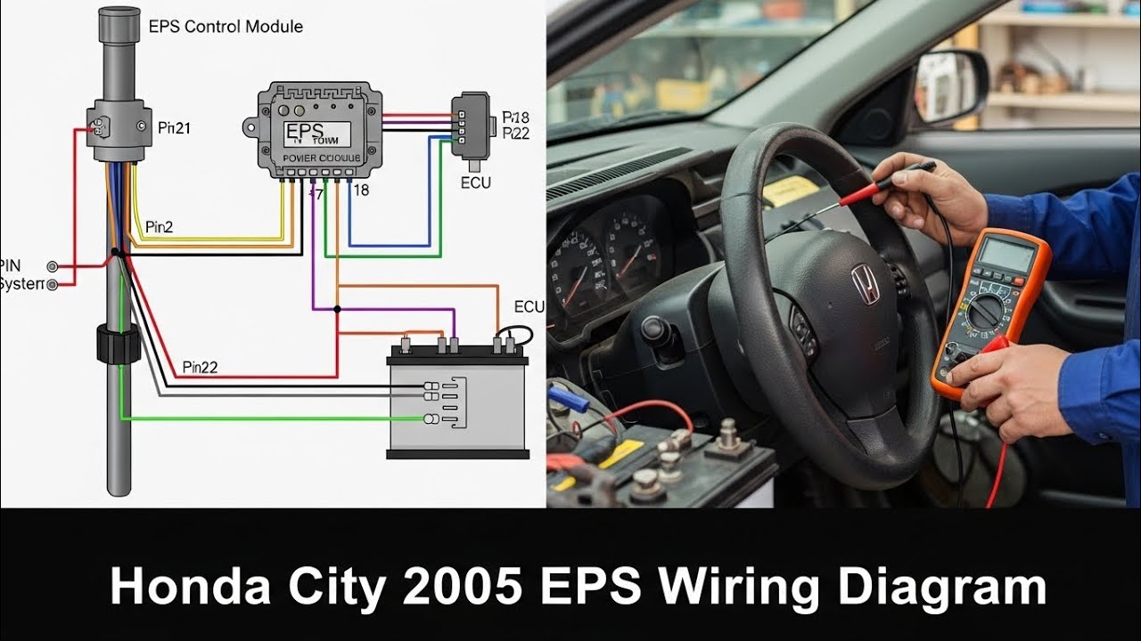 Honda city 2005 Eps power steering Muqamal wiring pin out wiring diagram 