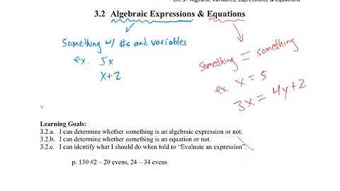 Pre-Algebra 3.2 Algebraic Expressions & Equations