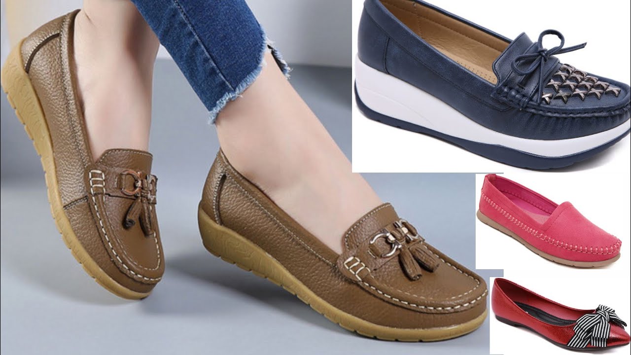 NEW LATEST WOMEN LOAFER SLIP ON SHOES DESIGN WITH CASUAL FORMAL FOOTWEAR COLLECTION