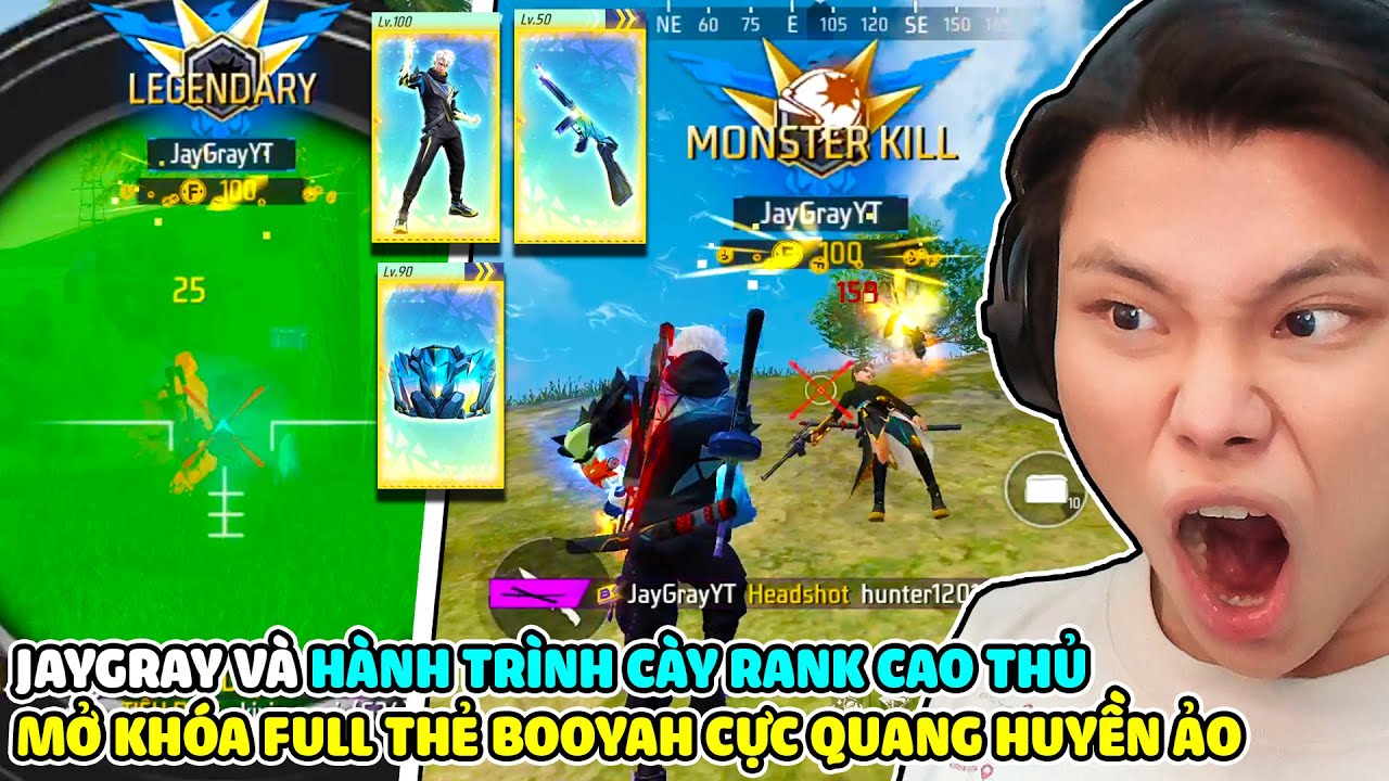 [FREE FIRE] JAYGRAY VÀ HÀNH TRÌNH CÀY RANK CAO THỦ*MỞ FULL THẺ BOOYAH CỰC QUANG HUYỀN ẢO LẤY SÚNG