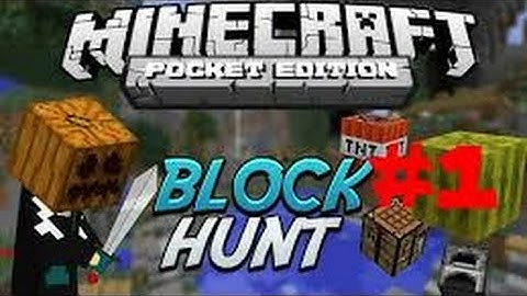 Minecraft PE 10.4: block hunt (hide and seek) server #1 with commentary