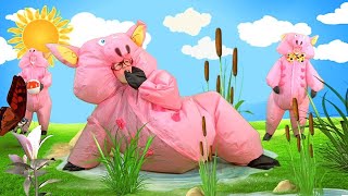 Funny educational story for kids about Three Little Pigs and baby Eva