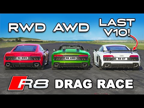 620hp Audi R8 GT v AWD R8 v RWD R8: DRAG RACE